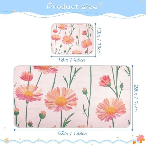 Cooling Calendula Pink Baby Mattress Pad 28x52