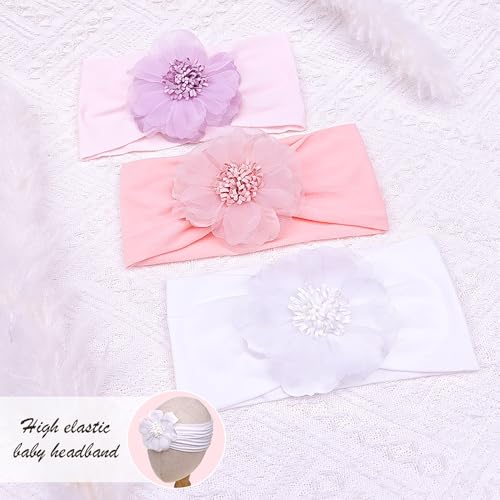 Yheahin Large Flower Elastic Headband for Baby Girl