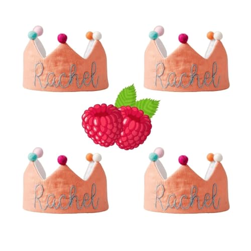 Salmon Orange Personalized Birthday Crown for Toddlers