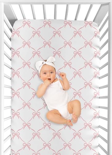 Sweet Jojo Designs Pink Bow Crib Sheet for Baby