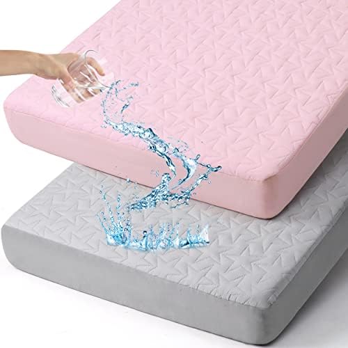 ACRABROS Waterproof Crib Mattress Protector 2-Pack