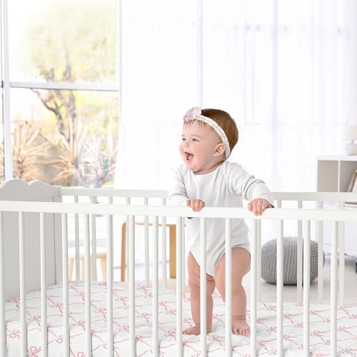 Sweet Jojo Designs Pink Bow Crib Sheet for Baby