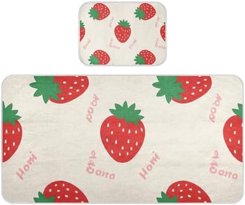 Cooling Strawberry Crib Mattress Pad 28x52in Waterproof for Baby Toddler