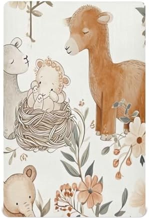 Wajiw Forest Animals Crib Sheets for Girls and Boys 1