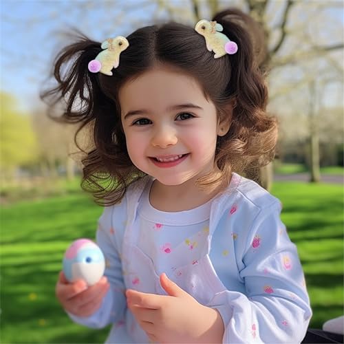 Easter Bunny Hair Clips for Baby Girls