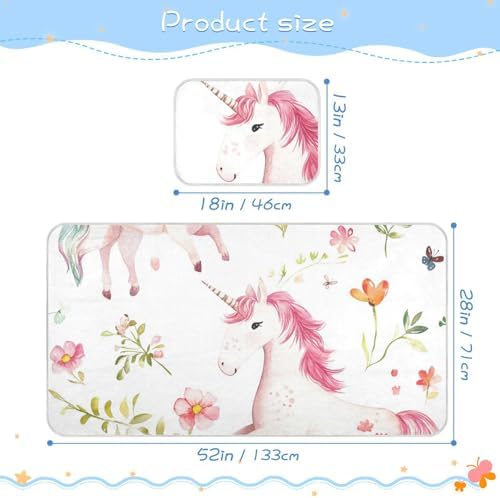 Cooling Cartoon Unicorns Baby Crib Mattress Pad