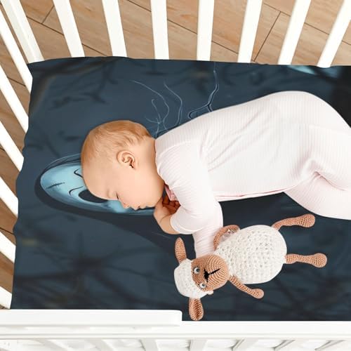 Wajiw Halloween Soul Crib Sheets 28x52In