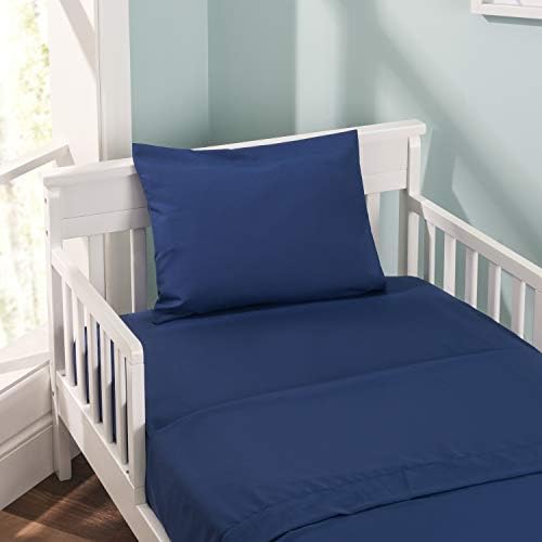 2-Pack Toddler Travel Pillowcases - 14x20 Navy Microfiber