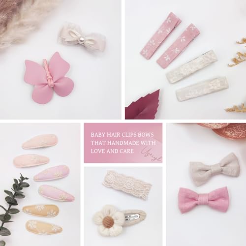 16Pcs Pink Butterfly Flower Hair Clips for Girls