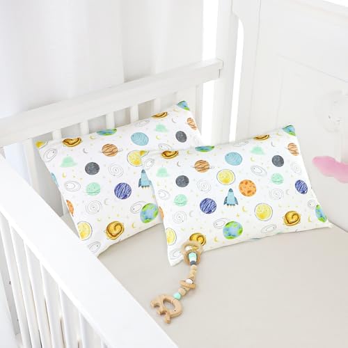 ManFaiSky 2 Pack Toddler Pillowcases with Planet Patterns
