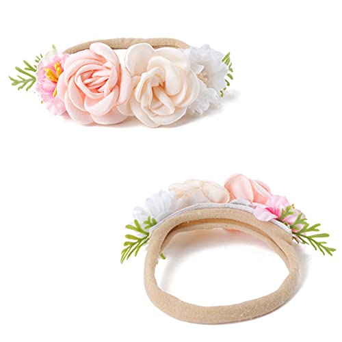 OOSAKU 6PCS Soft Floral Headbands for Baby Girls