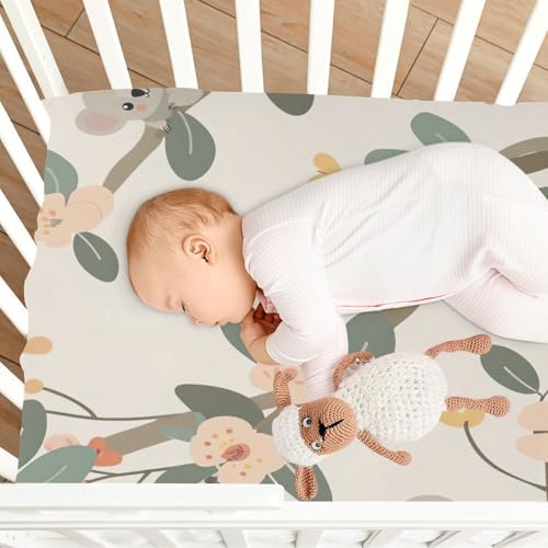 Wajiw Crib Sheets for Girls and BoysSoft Breathable Fitted Sheet28x52In