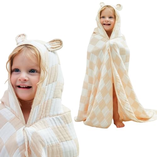 HardNok Ultra-Soft Muslin Toddler Hooded Towel - 55x28 Inches