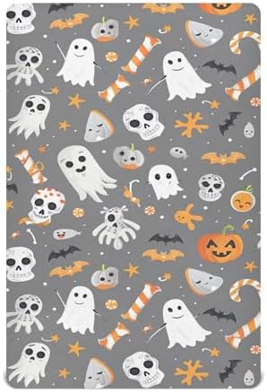Qilmy Halloween Pumpkins Fitted Crib Sheet