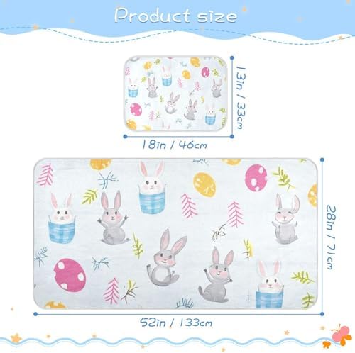 Cute Easter Animals Cooling Baby Crib Mattress Pad 28x52