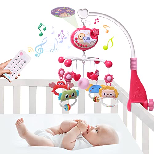 YUNGCHI Baby Mobile with Music Lights and Toys - Red
