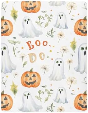 Qilmy Ghosts Pumpkin Crib Sheet for Girls and Boys
