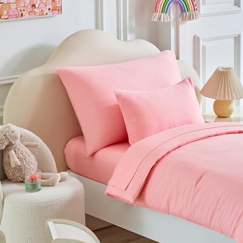 UOZZI BEDDING Toddler Bed Set 5 Piece Pink