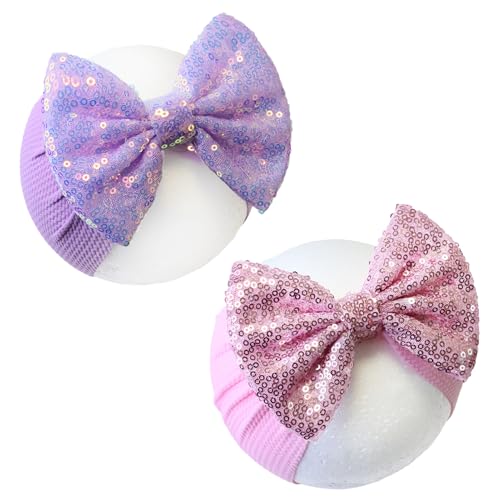 HELYKAKA 7 Sequin Bow Hairband for Baby Girls