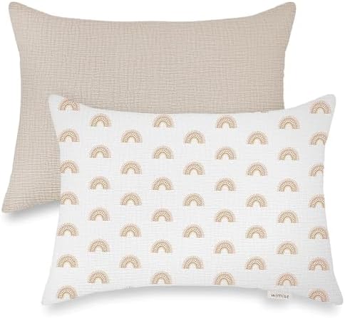 Wimist Toddler Pillowcases 2 Pack 14x20in Muslin