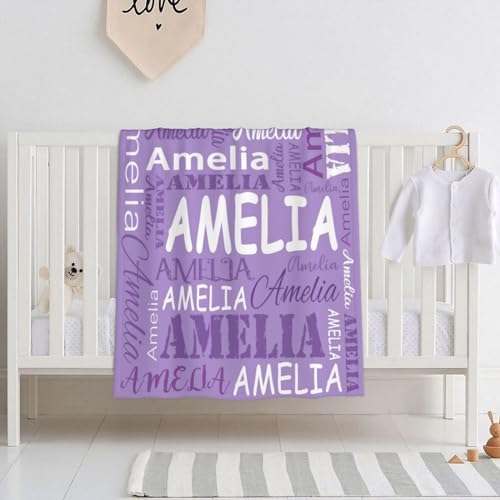 Custom Baby Blanket with Name for Kids Girls Boys