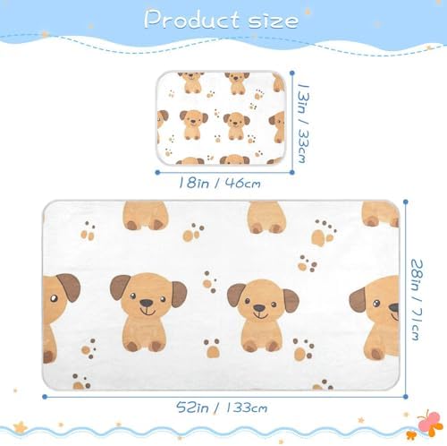Cooling Cartoon Brown Dog Crib Mattress Pad 28x52