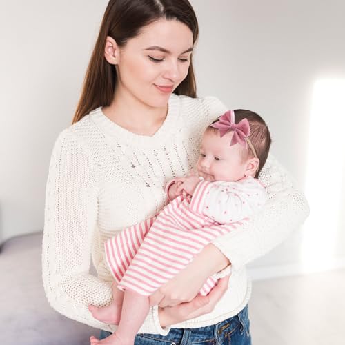 10PCS Velvet Baby Bows with Stretchy Nylon Headbands for Girls