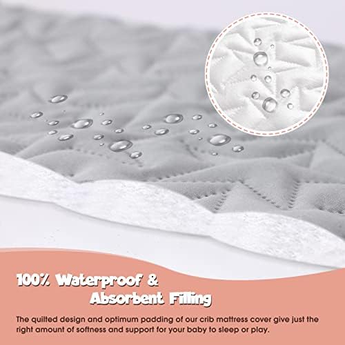 ACRABROS Waterproof Crib Mattress Protector Pad 2-Pack