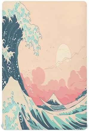 Wajiw Sea Wave Crib Sheets Soft Breathable Fitted