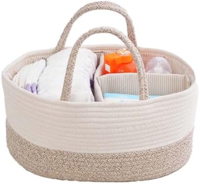 Cotton Rope Diaper Organizer with 3 Compartments
