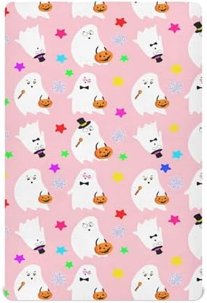 Qilmy Halloween Ghosts Fitted Crib Sheet for Kids