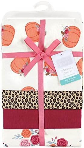 Hudson Baby Unisex Cotton Flannel Receiving Blanket Pumpkin Design One Size