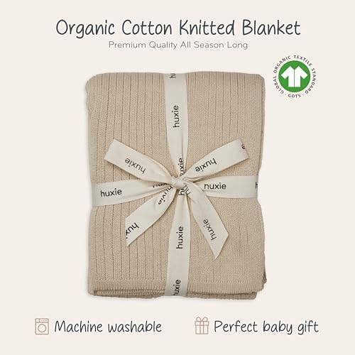 Huxie Organic Cotton Baby Blanket - 30 x 40 Soft Swaddle Blanket