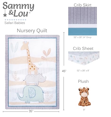 Sammy Lou Safari Babies 4-Piece Crib Bedding Set