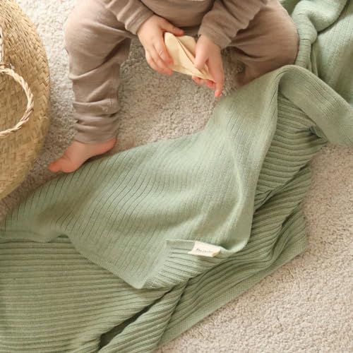 Huxie Organic Cotton Baby Blanket - 30 x 40 Soft Swaddle Blanket