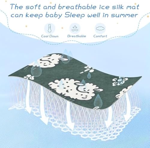 Cooling Waterproof Crib Mattress Pad 28x52in for Baby and Kids