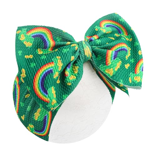 YanJie St Patricks Day Clover Headband with Green Bow