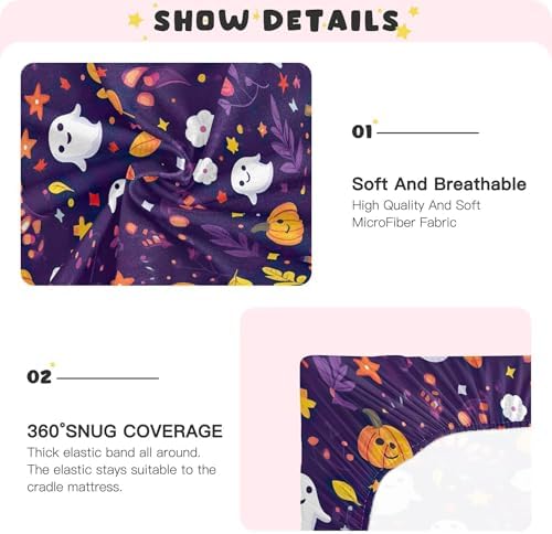 Qilmy Cute Pumpkins Crib Sheet for Baby Soft and Breathable