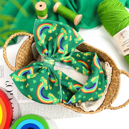 YanJie St Patricks Day Clover Headband with Green Bow