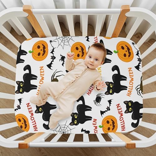 Qilmy Halloween Pumpkins Fitted Crib Sheet for Baby 1