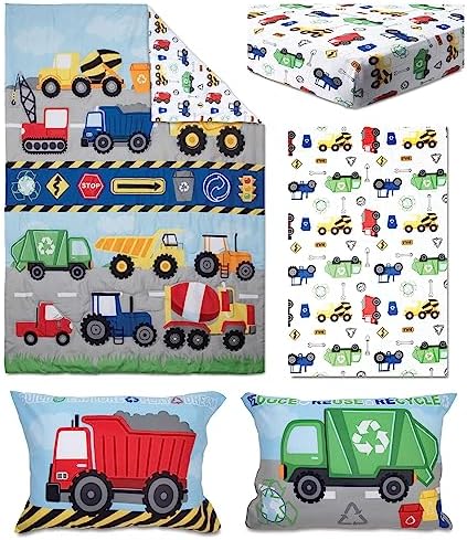 Baby Boom Funhouse Construction Bedding Set for Boys