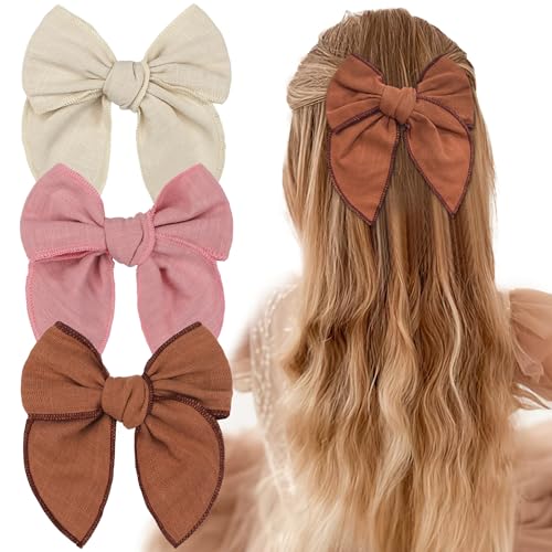 JOYOYO Fable Girls Hair Bows Cotton Linen Alligator Clips