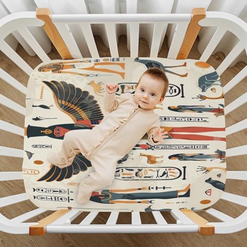Wajiw Egyptian Figures Crib Sheets for Girls and Boys