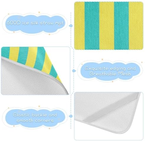 Yellow Blue Cooling Baby Mattress Protector 28x52 Breathable and Waterproof