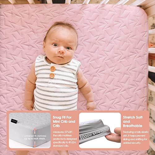 ACRABROS Waterproof Crib Mattress Protector 2-Pack