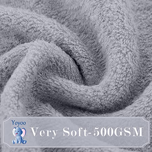 YOYOO Premium Baby Bath Towel - Cute Grey Elephant Hooded Towel