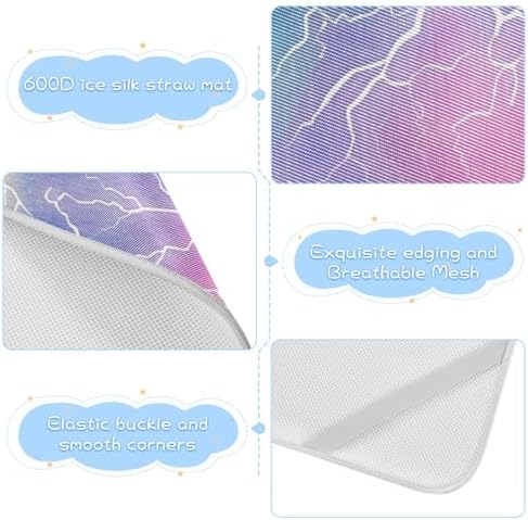 Lightning Bolts Rainbow Cooling Baby Mattress Cover 28x52 1