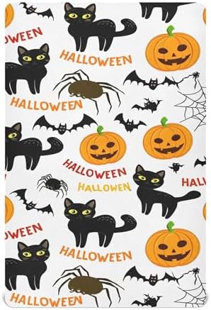 Qilmy Halloween Pumpkins Fitted Crib Sheet for Baby 1