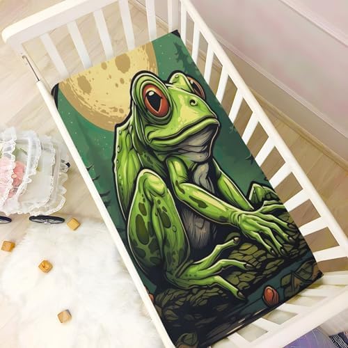 Wajiw Frog Crib Sheets Soft Breathable Fitted 1