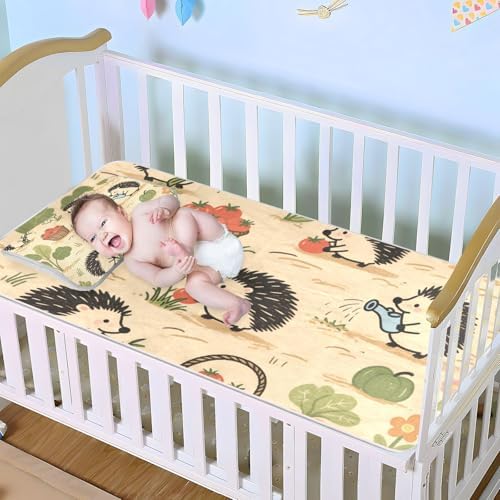 Hardworking Hedgehog Cooling Crib Mattress Pad 28x52 Reusable